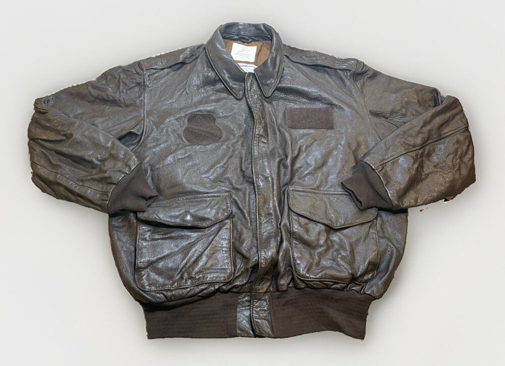 Vintage Avirex DSCP A-2 Flyer’s Bomber Jacket 52L Brown USA Made Leather Flight